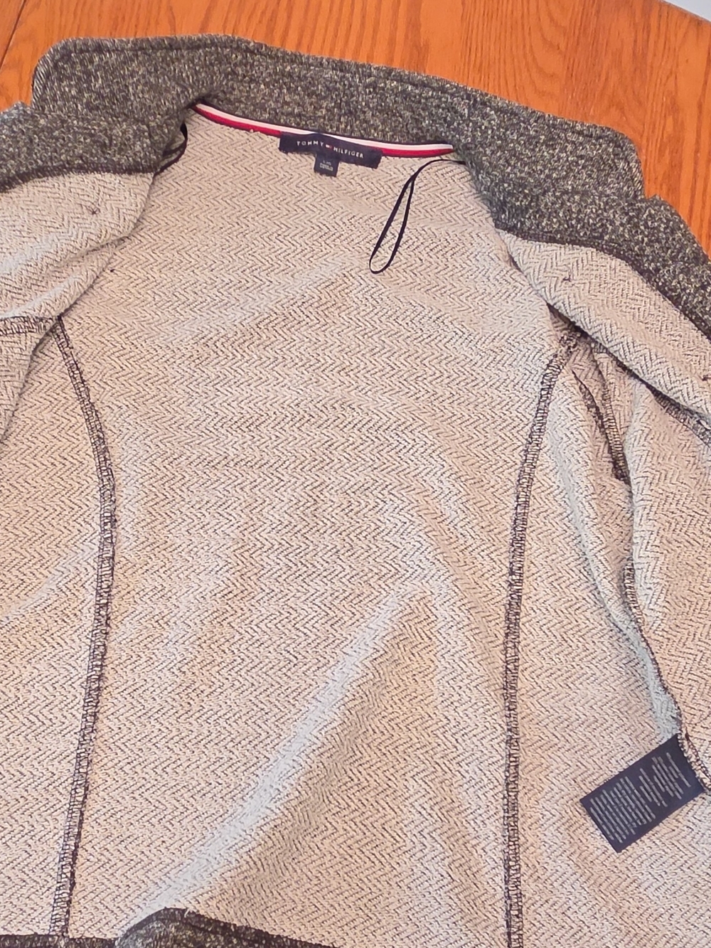 Tommy Hilfiger Women’s Size L Gray Double-Breasted Button-Front Lined Jacket - Picture 6 of 8